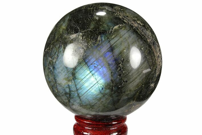 Flashy, Polished Labradorite Sphere - Great Color Play #99386